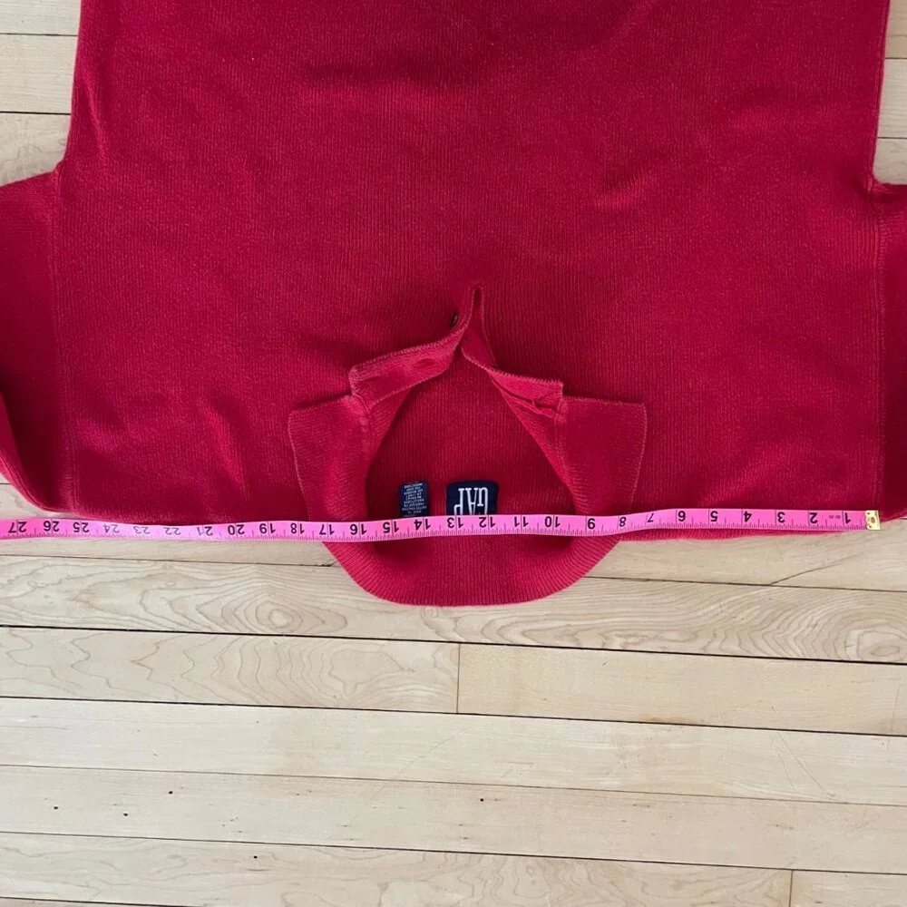 Vintage GAP Red Cotton Knit Sweater Men XL Rugby Polo Streetwear Preppy Heritage - Picture 10 of 12